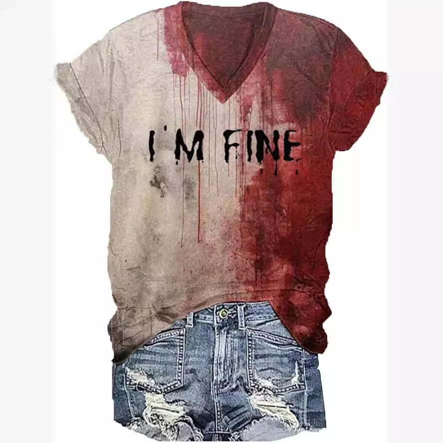 I AM FINE Art Graffiti Red Hoodie