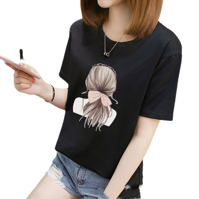 Clothing Women'S T-Shirt Korean Women'S Night Market Short-Sleeved T-Shirt Tail Goods Wholesale Bottoming Shirt Stall