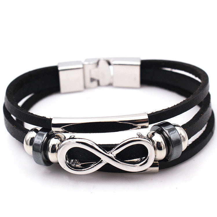 leather retro men's leather bracelet