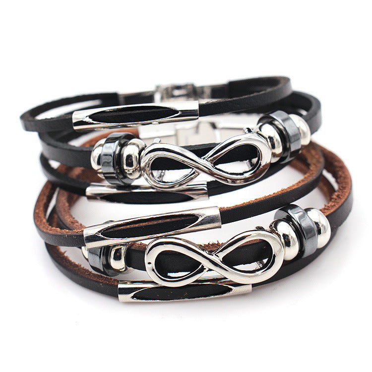 leather retro men's leather bracelet