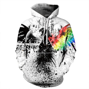 Starry Sky Men's Color Ink Digital Printed Hoodie