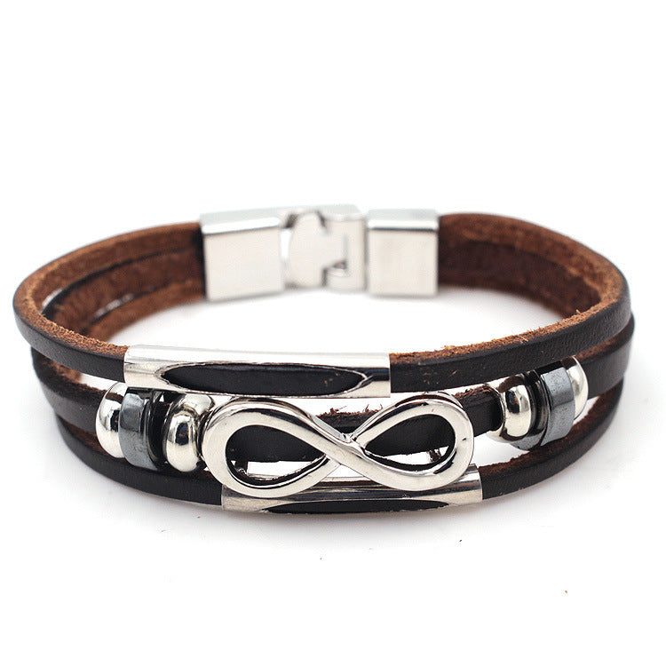 leather retro men's leather bracelet