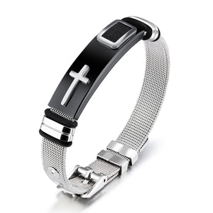 Bracelet gold cross titanium steel men's personality