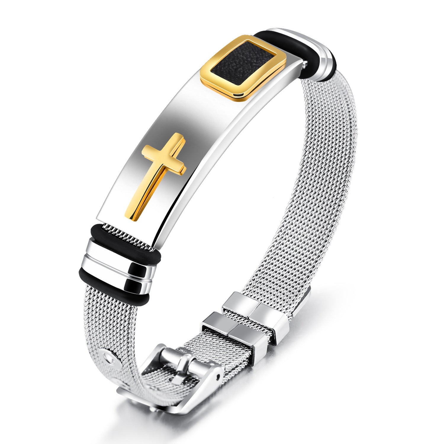 Bracelet gold cross titanium steel men's personality