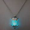 Glow-in-the-dark owl hollowed out DIY necklace