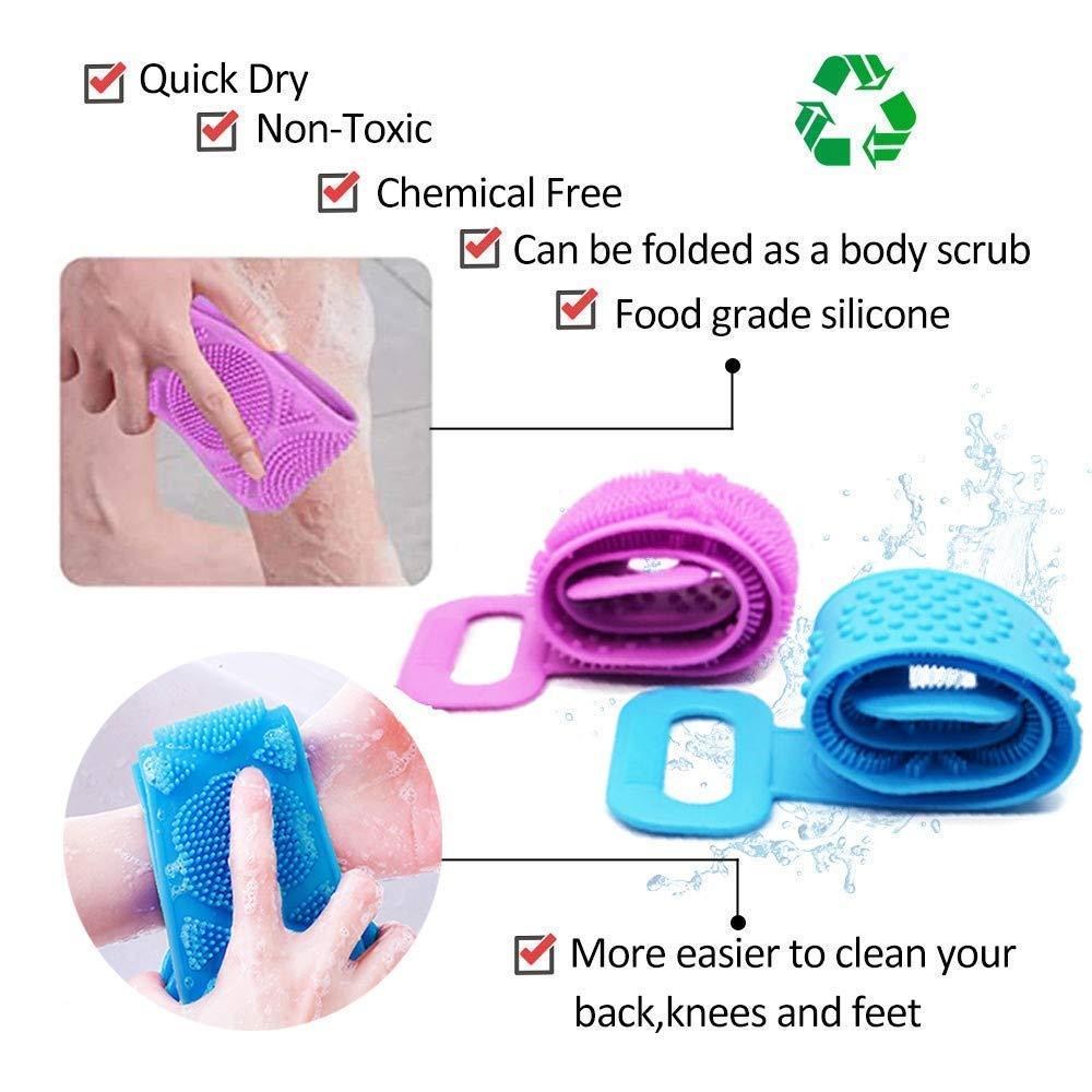 Back Scrubber- Silicone Body Double Side Bathing Back Scrubber