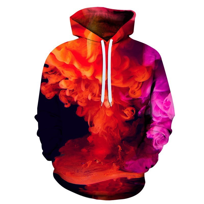 Starry Sky Men's Color Ink Digital Printed Hoodie