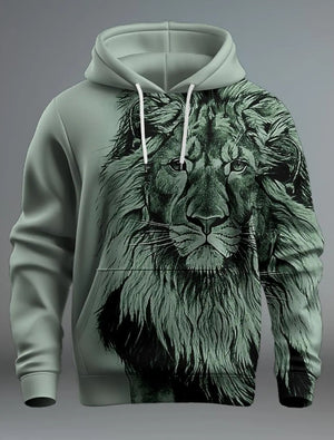 Fashion Brand Lion's Head 3D Hoodie Fashion Men And Women