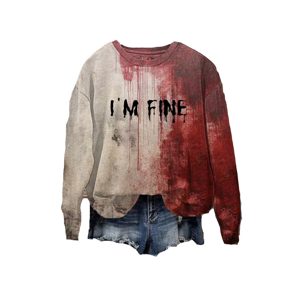 I AM FINE Art Graffiti Red Hoodie