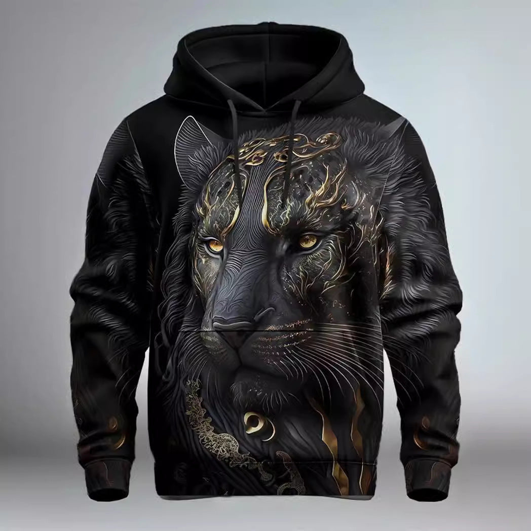 Fashion Brand Lion's Head 3D Hoodie Fashion Men And Women