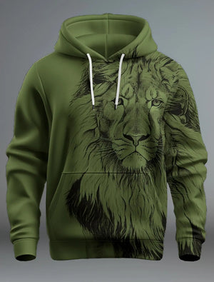 Fashion Brand Lion's Head 3D Hoodie Fashion Men And Women