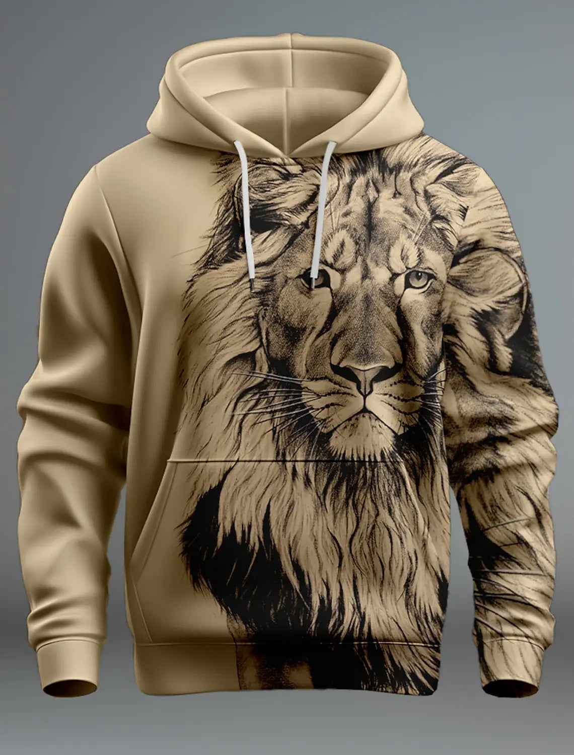 Fashion Brand Lion's Head 3D Hoodie Fashion Men And Women