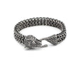 Bracelet Men Stainless Steel Vintage Black Wolf Head Cuban Chain Hand Wristband